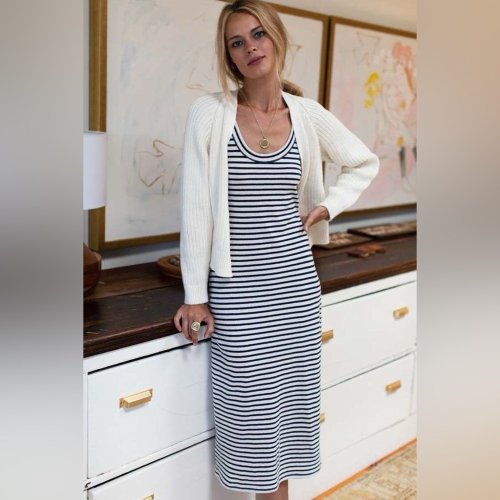 EMERSON FRY GO TO TANK DRESS - NAVY STRIPE ORGANIC